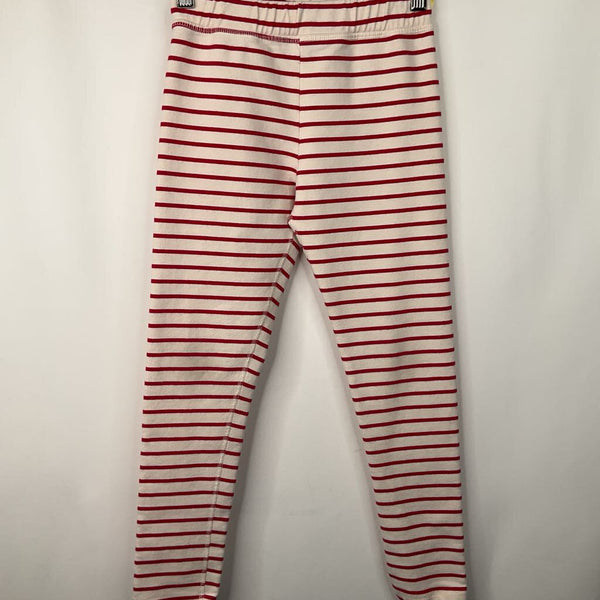 Size 8 (130): Hanna Andersson White/Red Striped Leggings