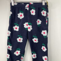 Size 6-7 (120): Hanna Andersson Blue/White Floral Fleece Pants
