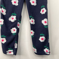 Size 6-7 (120): Hanna Andersson Blue/White Floral Fleece Pants