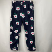 Size 6-7 (120): Hanna Andersson Blue/White Floral Fleece Pants