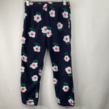 Size 6-7 (120): Hanna Andersson Blue/White Floral Fleece Pants