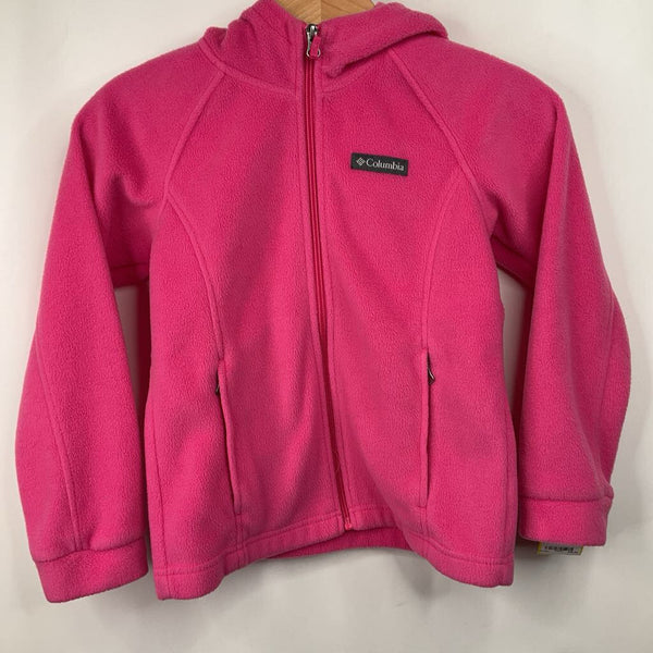 Size 7-8: Columbia Pink Hooded Fleece Coat