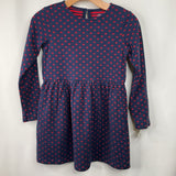 Size 10: Primary Blue/Red Hearts Cozy Long Sleeve Dress