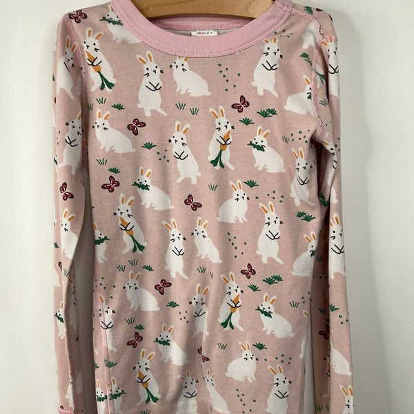Size 10 (140): Hanna Andersson Pink Bunny Print 2pc PJs