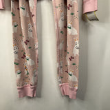 Size 10 (140): Hanna Andersson Pink Bunny Print 2pc PJs