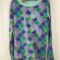 Size 10 (140): Hanna Andersson Blue/Green/Purple Mermaid Scale 2pc PJs