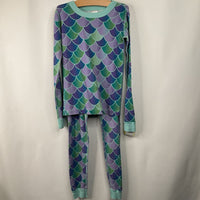 Size 10 (140): Hanna Andersson Blue/Green/Purple Mermaid Scale 2pc PJs