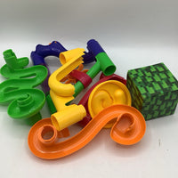 Green Container Of Assorted Plastic Marble Run
