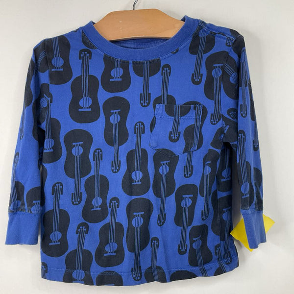 Size 3 (90): Hanna Andersson Blue/Black Guitars Long Sleeve Shirt