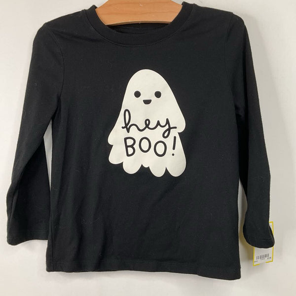 Size 4: Cat & Jack Black/White Ghost Long Sleeve Shirt