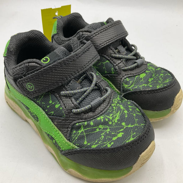 Size 8.5: Stride Rite Grey/Green Velcro Strap Sneakers