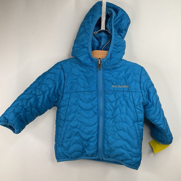 Size 6-12m: Columbia Blue Quilted/Fleece Reversible Coat