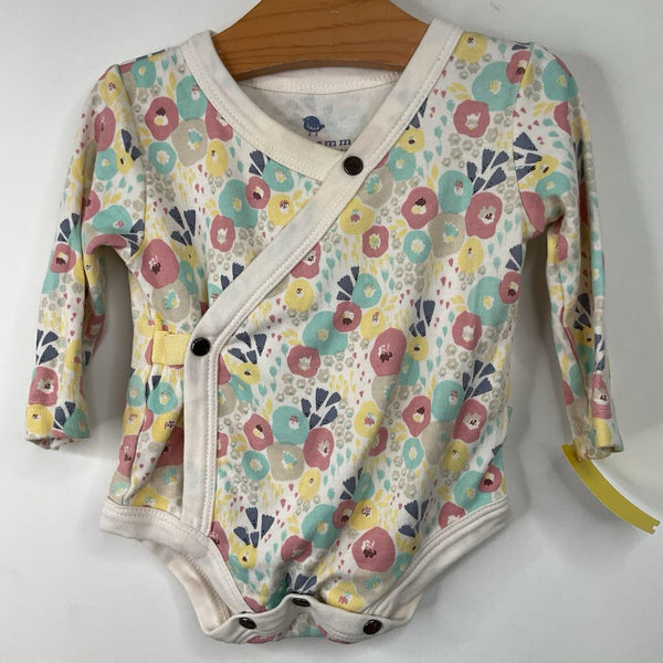 Size 3-6m: Finn + Emma White/Colorful Floral Long Sleeve Onesie