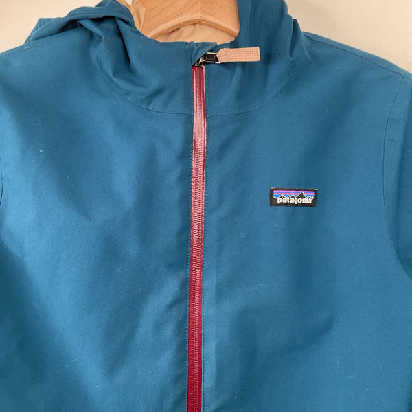 Size 10: Patagonia Blue/Red Rain Coat