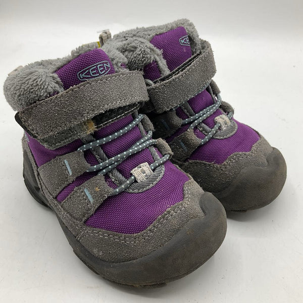 Size 5: Keen Purple/Grey Velcro Strap Boots