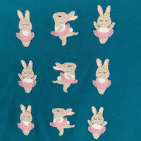 Size 10 (140): Hanna Andersson Teal Ballerina Bunny Long Sleeve Shirt