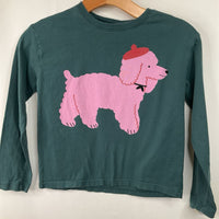 Size 8 (130): Hanna Andersson Green/Pink Dog Long Sleeve Shirt