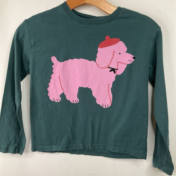 Size 8 (130): Hanna Andersson Green/Pink Dog Long Sleeve Shirt