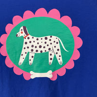 Size 8 (130): Hanna Andersson Blue Floral Dalmatian Long Sleeve Shirt