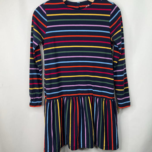 Size 12: Primary Blue/Colorful Striped Long Sleeve Dress