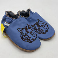 Size 18-24m: Robeez Blue Wolf Soft Sole Shoes