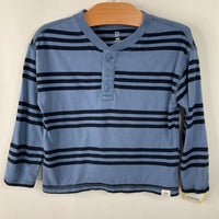 Size 3: Gap Blue Striped 3 Button Long Sleeve Shirt