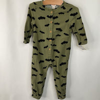 Size 18m: Cat & Jack Green/Black Bat Romper