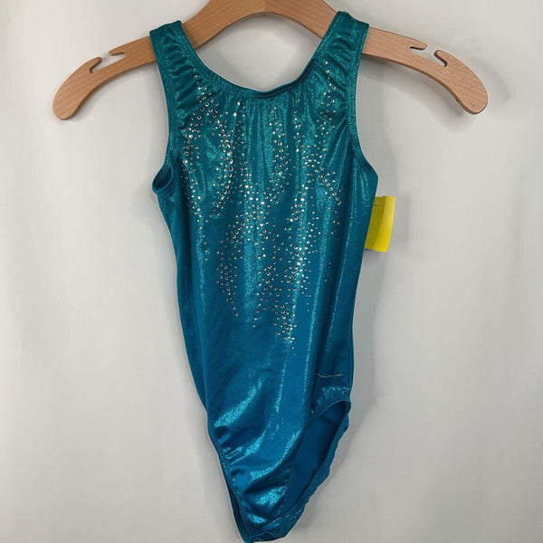 Size 12 (L): Destira Blue Bedazzled Leotard