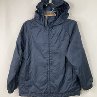 Size 4: Lands' End Navy Fleece Lined Rain Jacket
