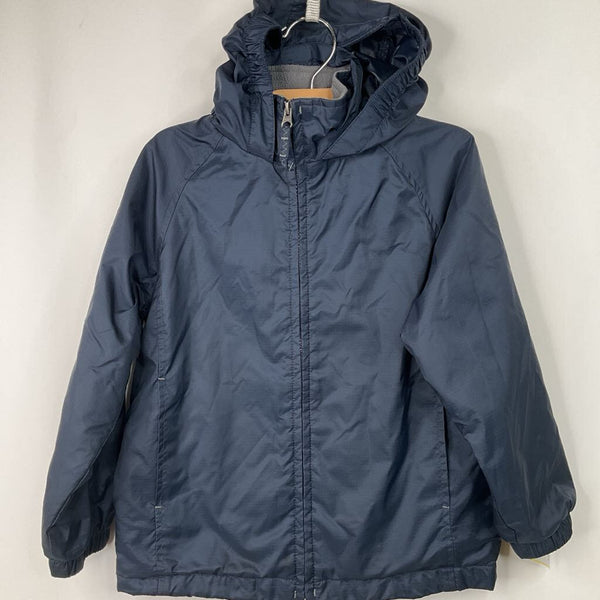 Size 4: Lands' End Navy Fleece Lined Rain Jacket
