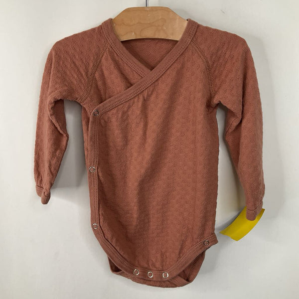 Size 6-12m: Quincy Mae Brown Long Sleeve Onesie