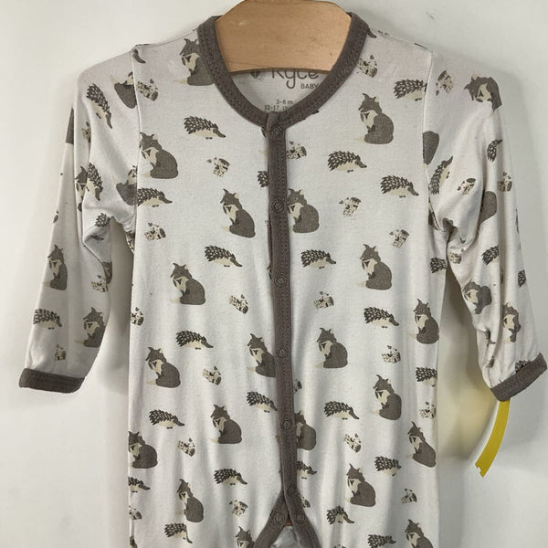 Size 3-6m: Kyte White/Brown Animal 1pc PJ's