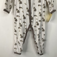 Size 3-6m: Kyte White/Brown Animal 1pc PJ's