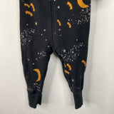 Size 6-12m (70): Hanna Andersson Black/Orange Bat Halloween 1pc PJs