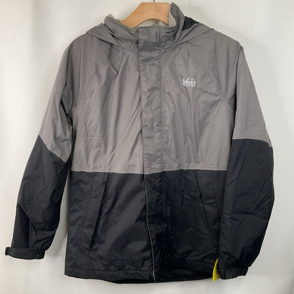 Size 14-16: REI Grey/Black Fleece Insulated Rain Coat