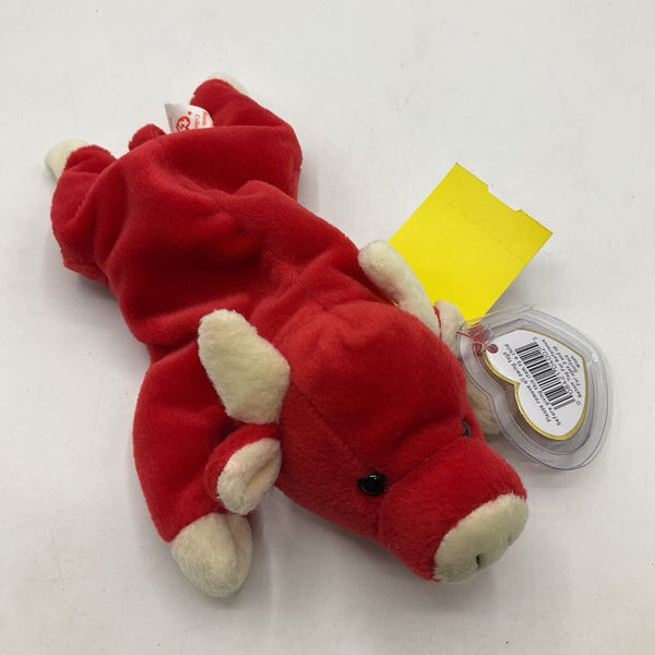 Ty Beanie Baby "Snort" 1995 Red Bull Plush