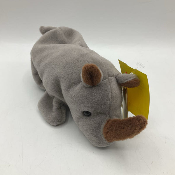 Ty Beanie Baby "Spike" 1996 Grey Rhino Plush