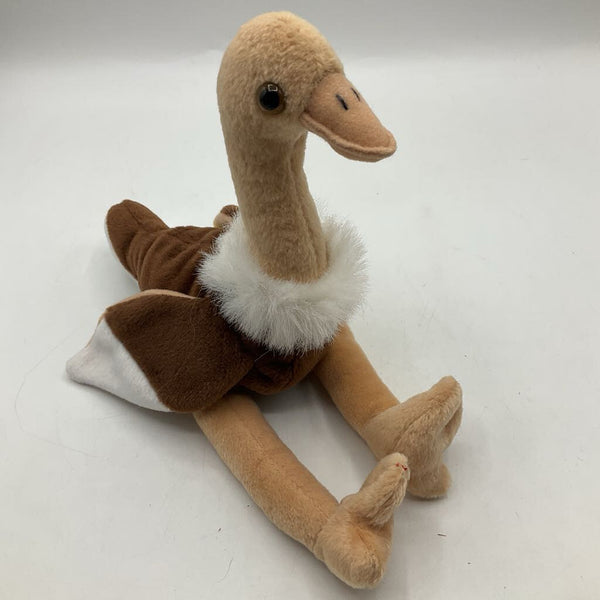 Ty Beanie Baby "Stretch" 1997 Tan/Brown Ostrich Plush