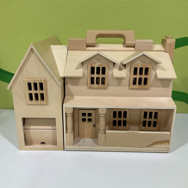Melissa & Doug Wooden Fold And Go Doll House w/ Assorted Accesories