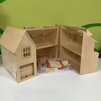 Melissa & Doug Wooden Fold And Go Doll House w/ Assorted Accesories