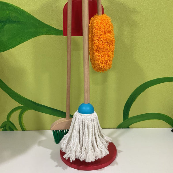 Melissa & Doug Dust! Sweep! Mop! Wooden Kids Cleaning Set