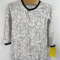 Size 0-3m: Magnetic Me White/Black Dog Print 1pc Footy PJs