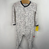 Size 0-3m: Magnetic Me White/Black Dog Print 1pc Footy PJs