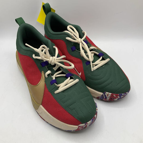 Size 7Y: Nike red/Green Lace-Up Sneakers
