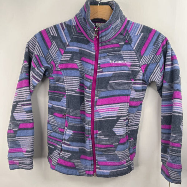 Size 7-8: Columbia Grey/Purple/Blue Fleece Coat