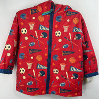 Size 2: Stephen Joseph Red Sports Print Rain Coat