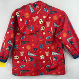 Size 2: Stephen Joseph Red Sports Print Rain Coat