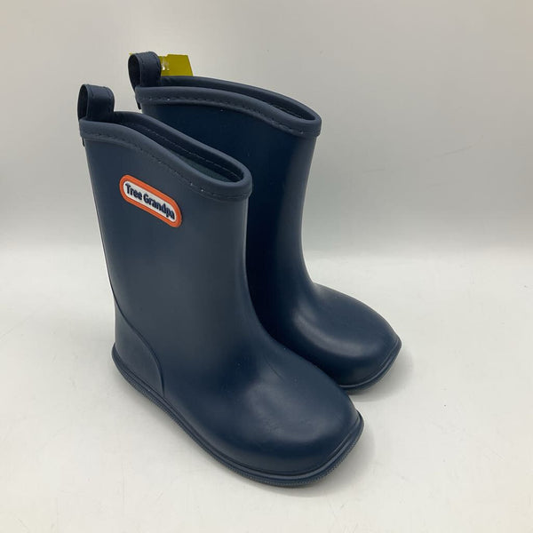 Size 8 (16cm): Tree Grandpa Navy Rain Boots