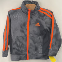 Size 2: Adidas Grey/Orange Dotted Zip-Up Coat