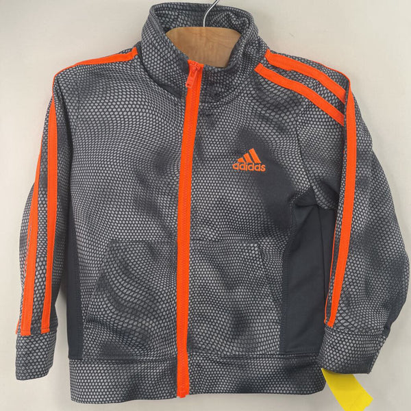 Size 2: Adidas Grey/Orange Dotted Zip-Up Coat